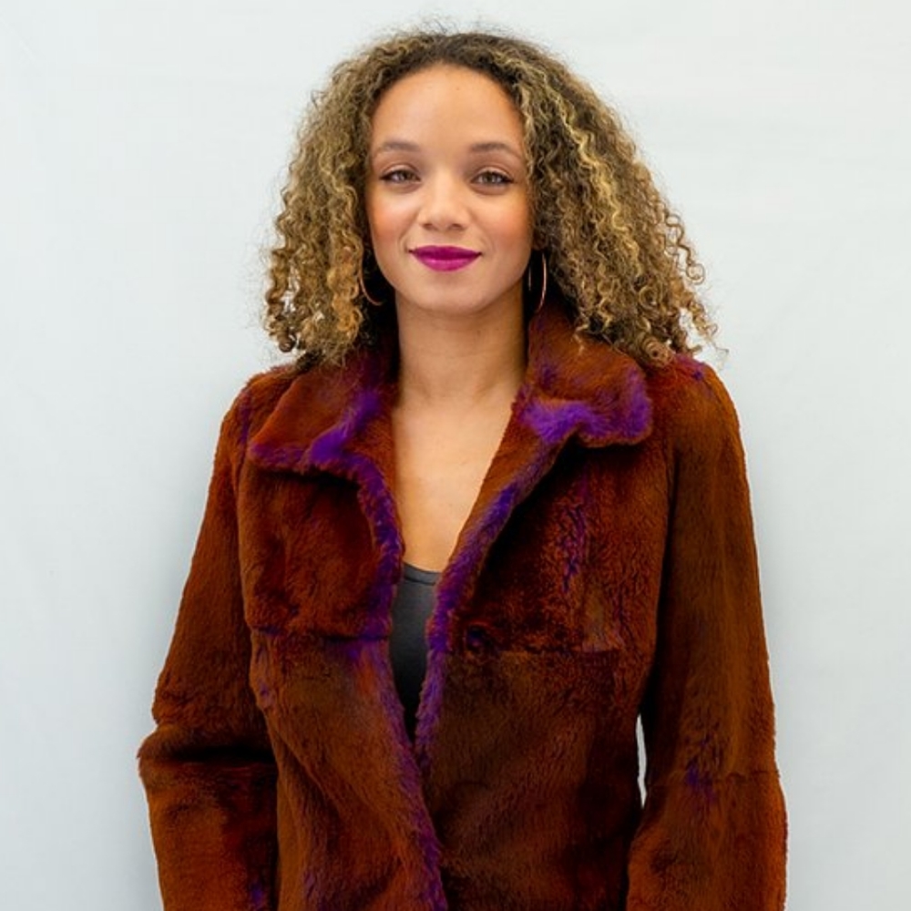 SOLD Vintage Claude Litz Floral Fur Coat S/M Petite